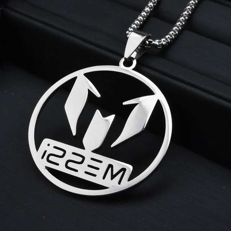HNSP Lionel Mi Stainl Steel Pendant Chain Necklace For Men Boy Accories Jewelry Football Soccer Star GiftXJ250219