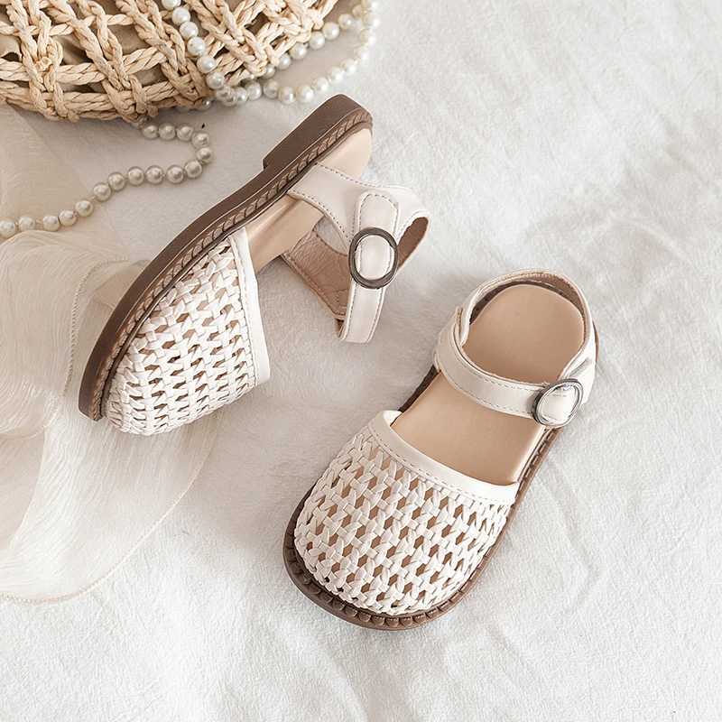 Unishuni Girls Half Sandals Princess Hollow Shoes Childrens Retro Leisure Apartment Childrens Summer Shoes Childrens Bohemian Style Beach Shoes X25022