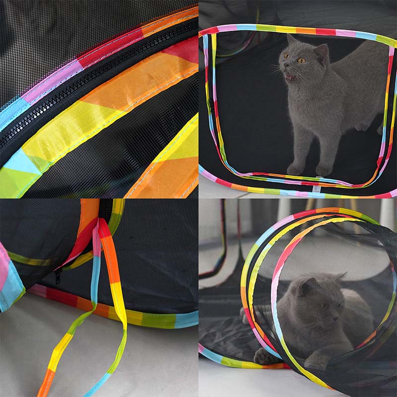 Outdoor Cat Enclosures Playground Outside House for Cats Portable Cat Tent, Circle Playpen Tunnel, for Kitty and Small Animals Within Storage Bag