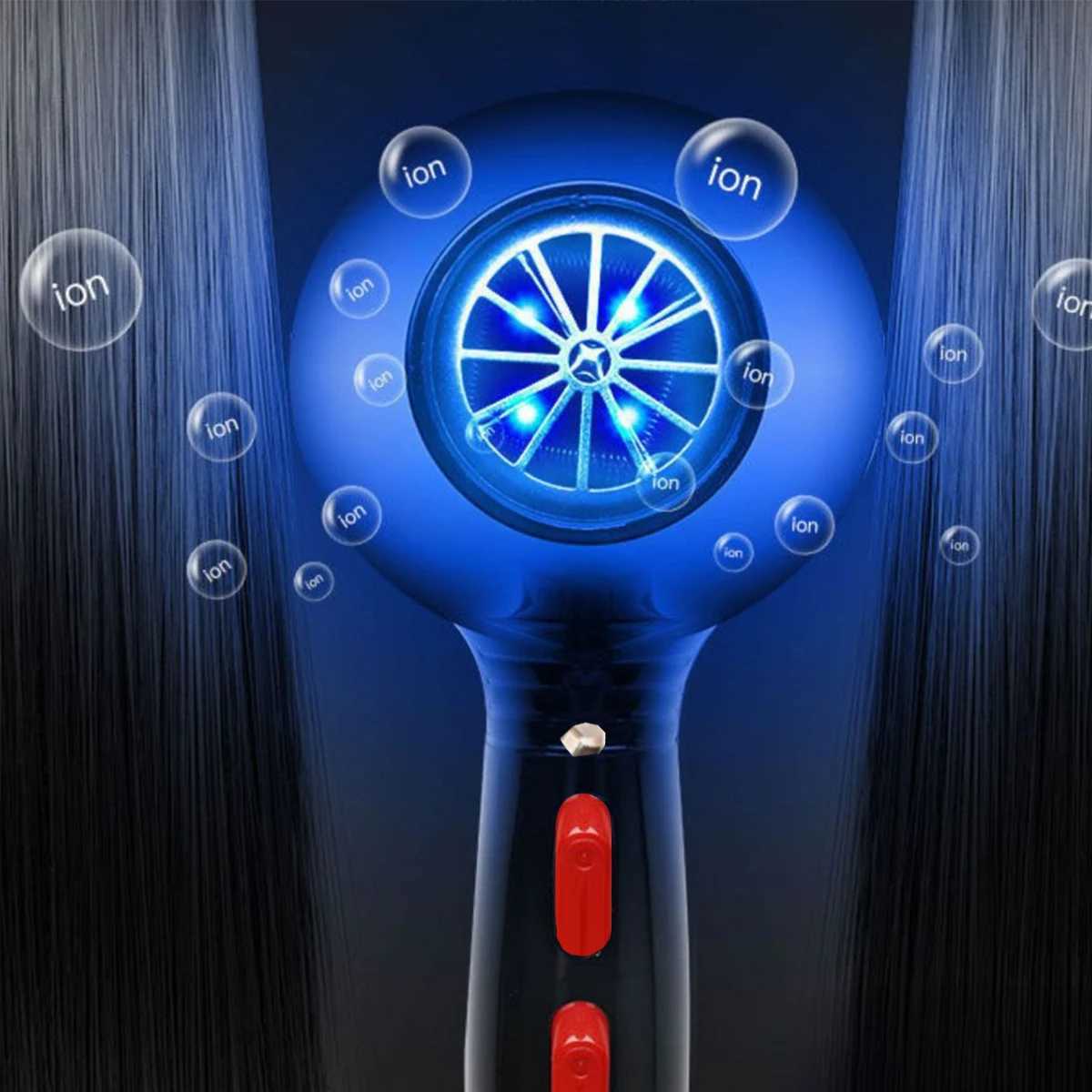 0V Professional Hair Dryer 6000W Curler Black ion Silent Voltage 0V W250220