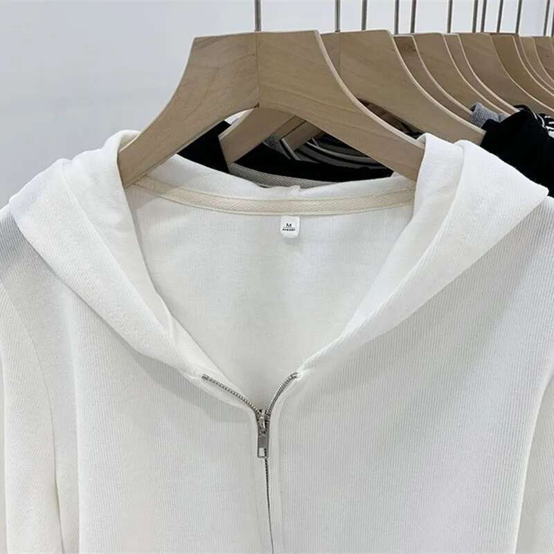 Women's Jacket Double Zipper 2025 Autumn/Winter New Fashion Female Short Hooded Coat Elegant Design Sense Ladies Cardigan Top