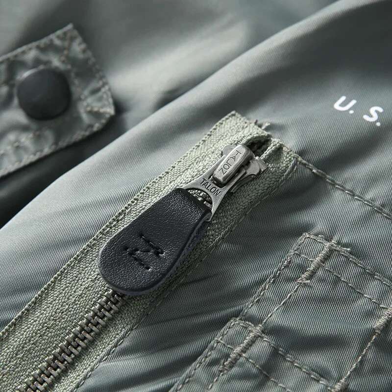 CEATI ZHAN-Bombardier Jacket for Men, Wool Flight Jacket, Cold Protection, Windshield, Winter