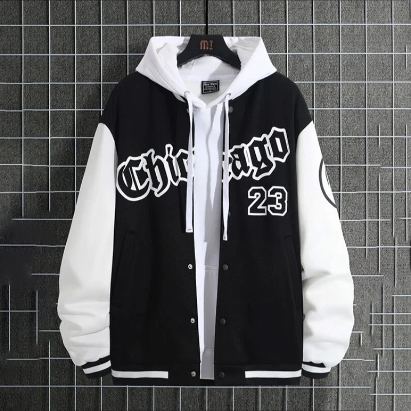 Mens Spring and Autumn Seasons Fashion American Baseball Coat Loose Casual Jackets for Men 250218