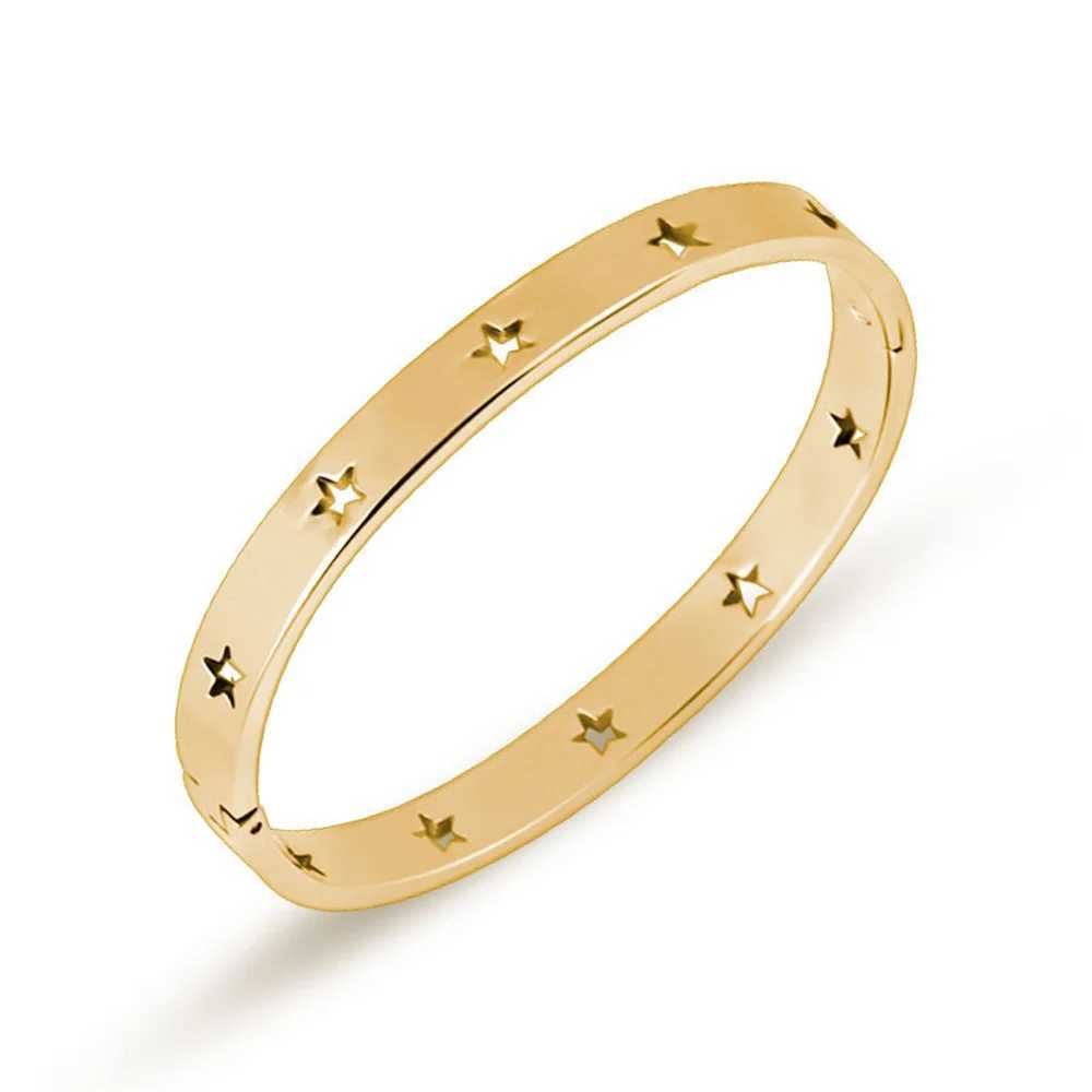 Star hollow Titanium Steel Bracelet For Women Simple Rose Gold Color Men Bracelet Classic Tren Fashion Jewelry AccoriesXJ250219