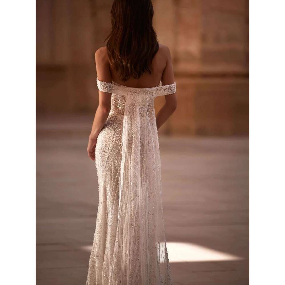 Sweet Pearls Stunning Ivory Wedding Sequins for Bride Custom Chic Zipper Back Bridal Dress