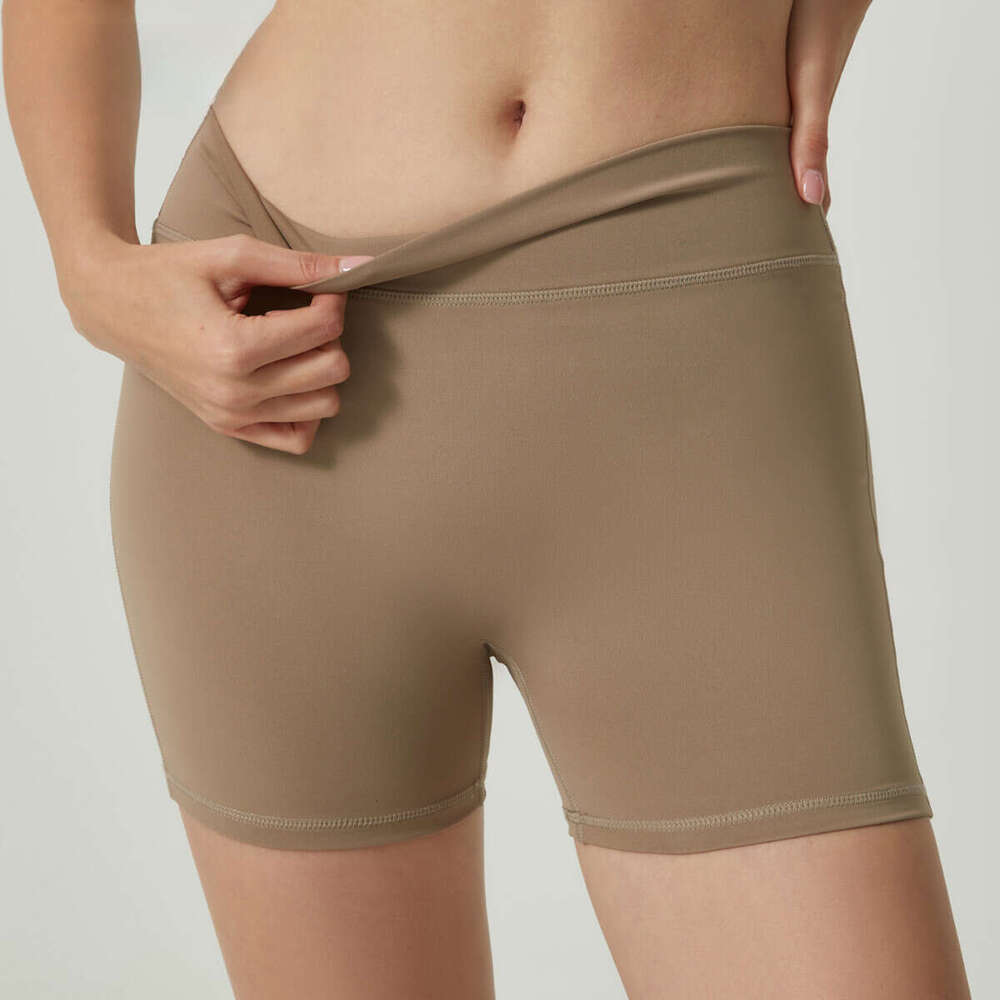 Pocket fiess exercise shorts, yoga pants with no awkward es, lifted peach buttocks, women's high waisted outerwear, 2025 new casual fashion trend