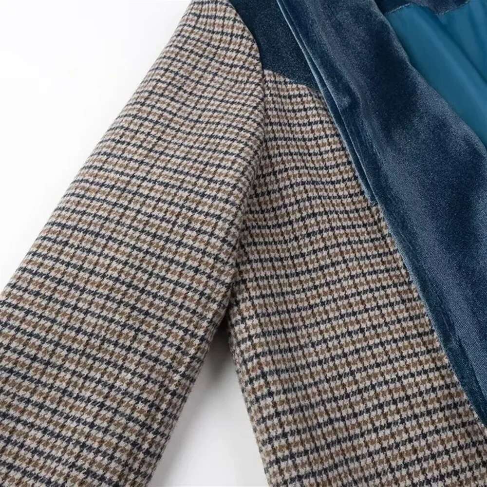 Kar&Otza Autumn New Women's Clothing Style Fashionable, Niche, Versatile, Casual, Comfortable Plaid Woolen Coat Jacket