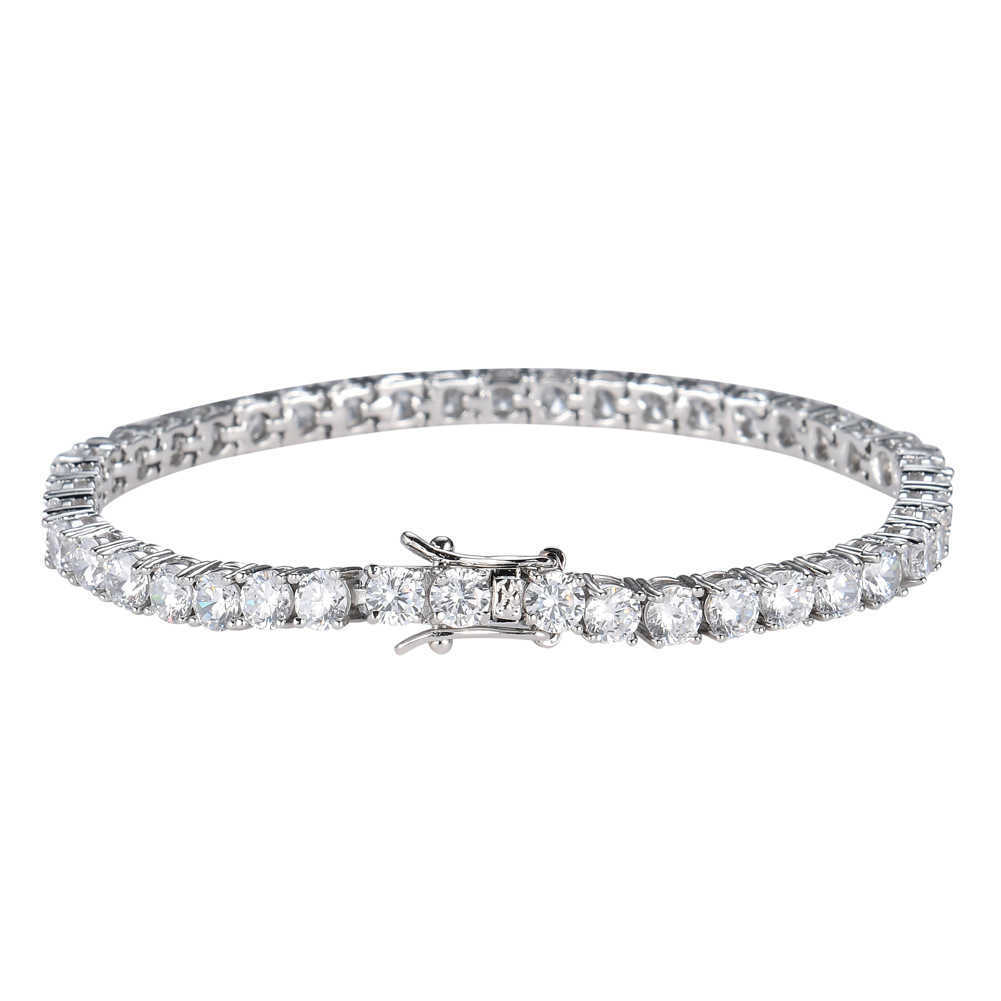 Charm Bracelets 3mm 4mm 5mm Tennis Bracelet Hip Hop Jewelry Copper Micro Inlaid Zirconia Single Row Zirconia Bracelet H25220