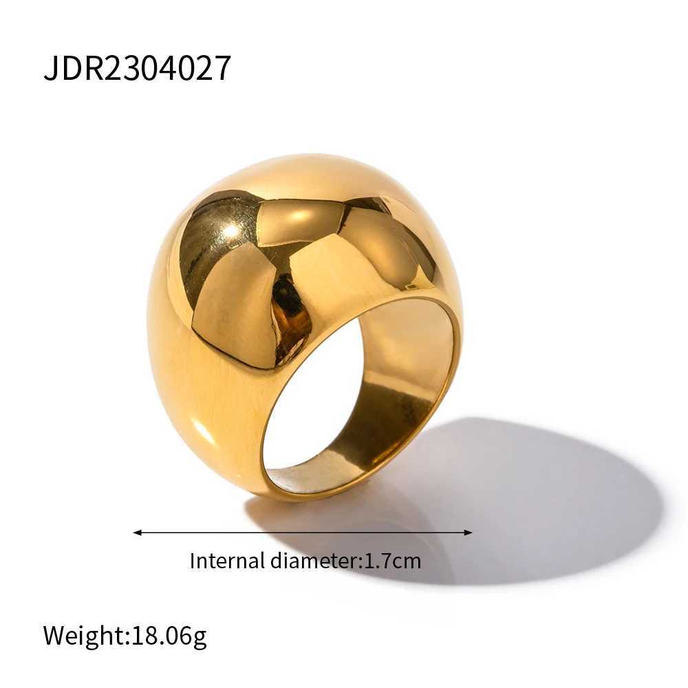 Uworld Stylish Stainless Steel Layered Metal Texture Ring Occident Simple 18k Gold Plated Finger for Wen Jewelry ring women X250220