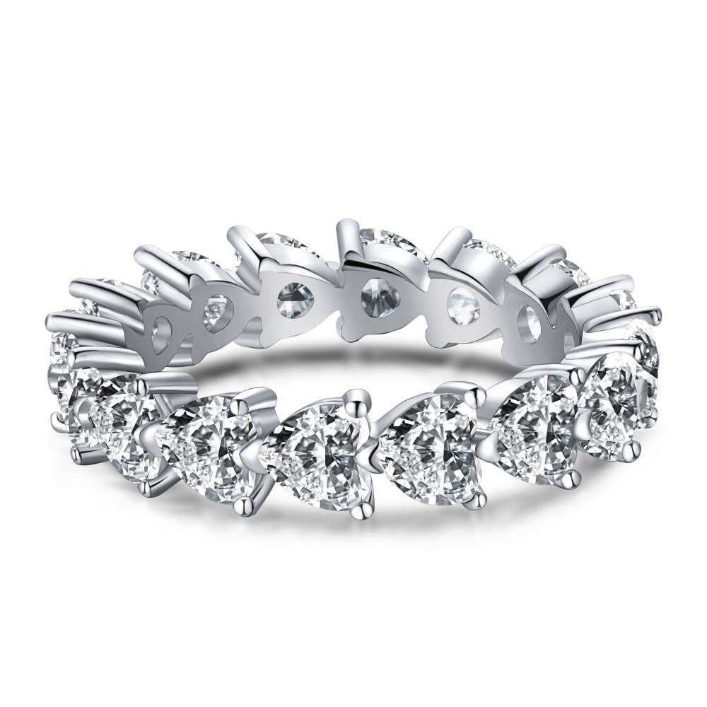Eternity Band Emerald Marquise Heart Moissanite Diamond Custom Size 5 Ring Eternity Ring Gold 18K
