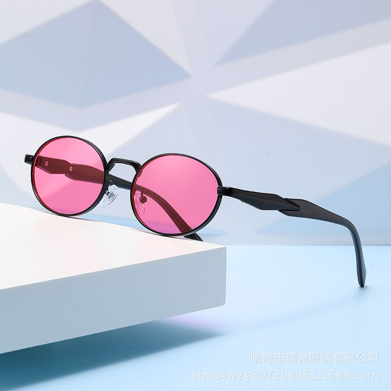 Oval Sunglasses Metal Ins Net Red With 2025 New Street Shot Sunglasses Trend Retro Sunglasses Women