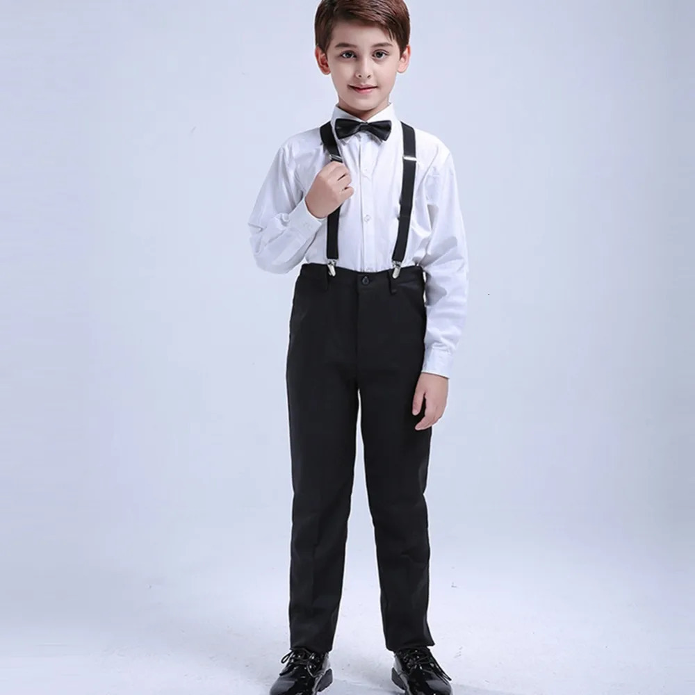 LOlanta 6Pcs Classic Boys Suits for Weddings Formal Blazer Kids Tuxedo Shirt Vest Party Ring bearer Suits Black 250219