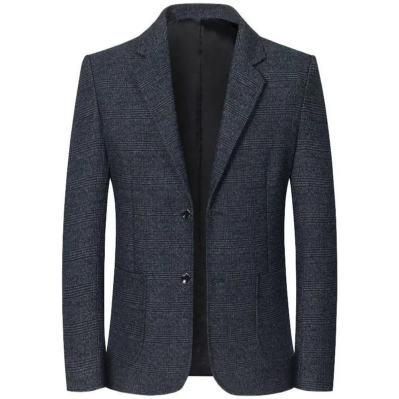 Mens Formal Wear Plaid Suits Jackets Spring Autumn Man Business Casual Blazers Coats Male Slim Fit Suits Blazers Size 4XL 250220