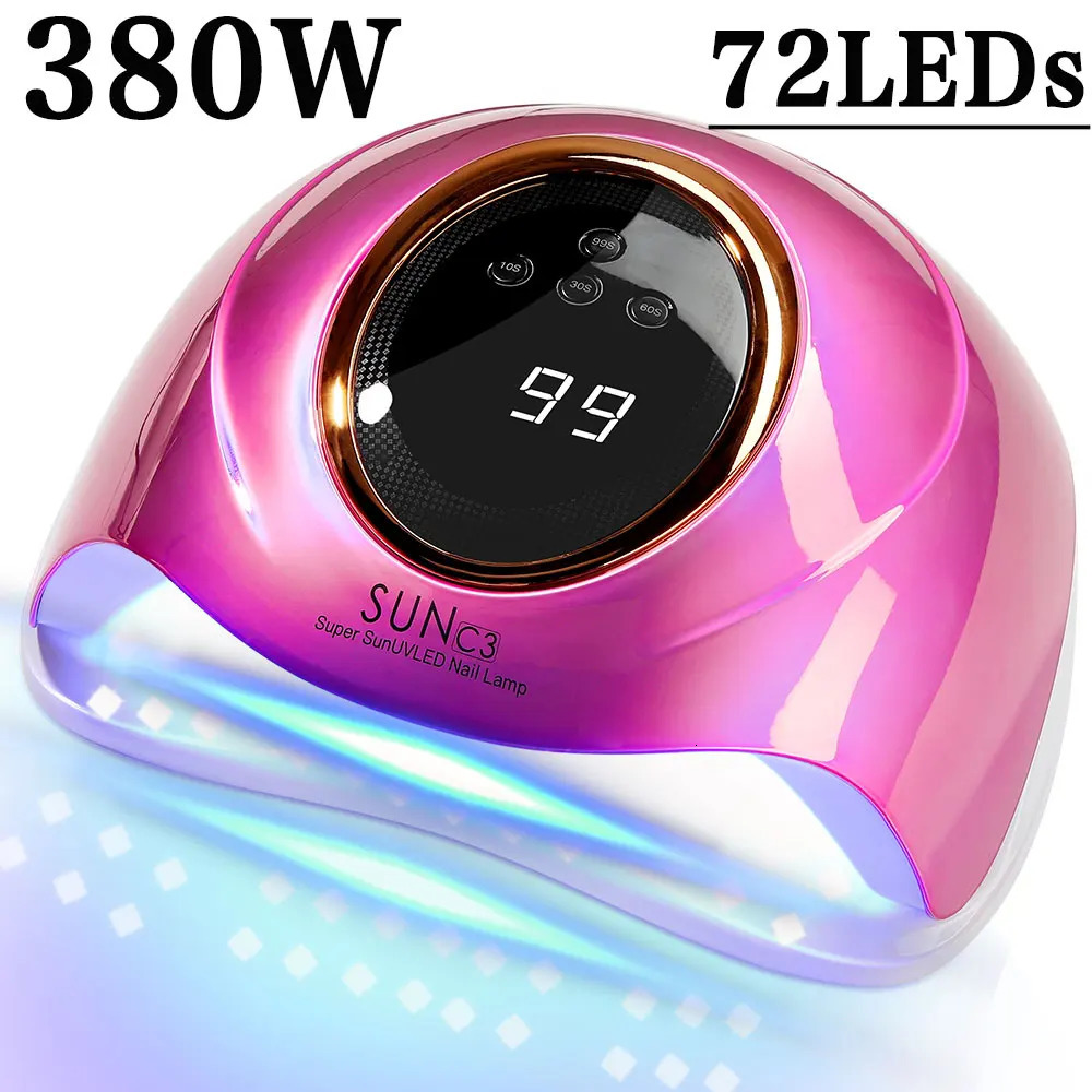 380W 72LEDs Powerful Nail Lamp With Large Touch Screen LED Nail Dryer For Curing All Gel Nail Polish Professional Drying Lamp 250214