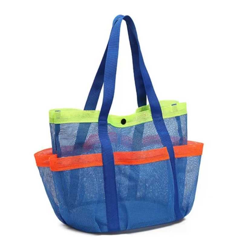 Beach Mesh Bag Multi-Pocket Tote Swimming Mesh Bag high volume Beach Essentials for Family Travel Bag Beach Organizer Toiletries Z250219