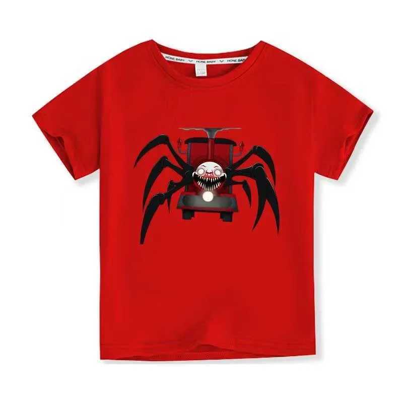 T-shirts Cartoon Game Print Children Cotton T-shirt Train Pattern Choo-choo Boys Girls T Shirt Kids Charles Summer Casual Childs Clothes H250220