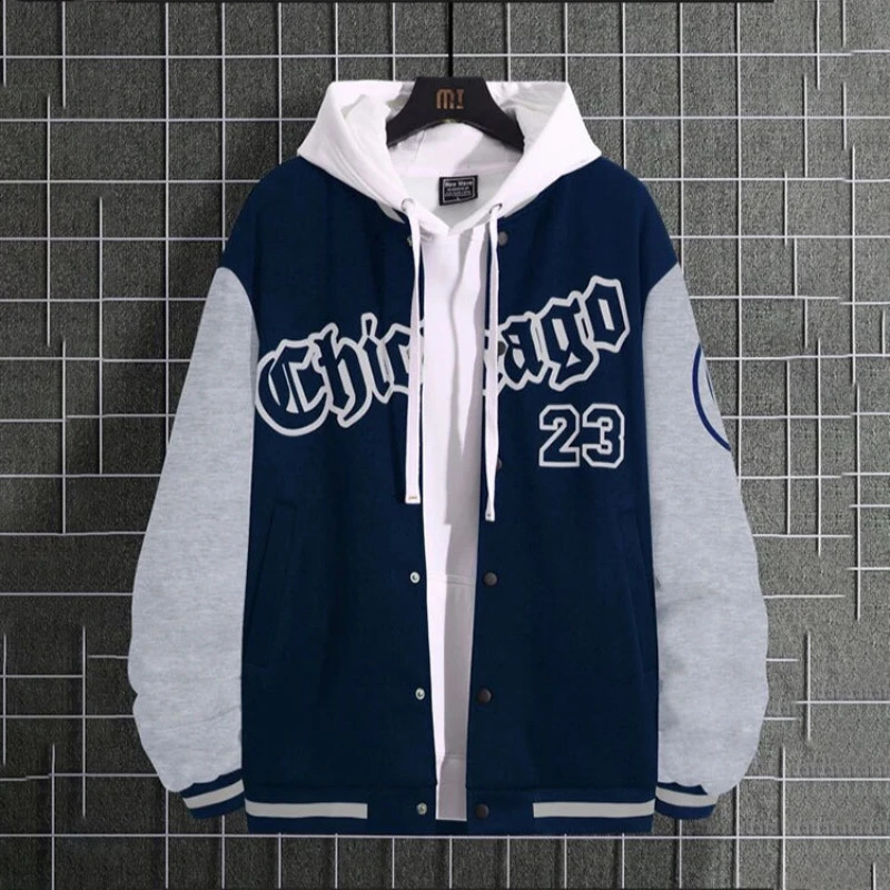 Mens Spring and Autumn Seasons Fashion American Baseball Coat Loose Casual Jackets for Men 250218