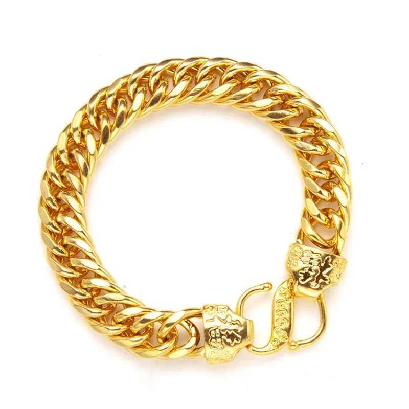 Mens and womens AU750 gold bracelet 18k linked chain boss chain gift certificateXJ250219