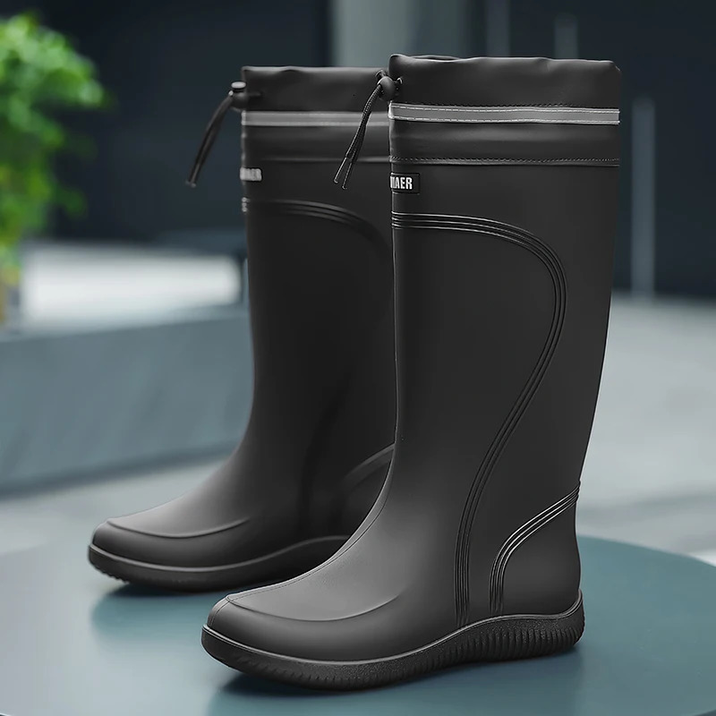 Rain shoes mens waterproof rainproof boots four season soft soles nonslip comfort outdoor work water males 250219