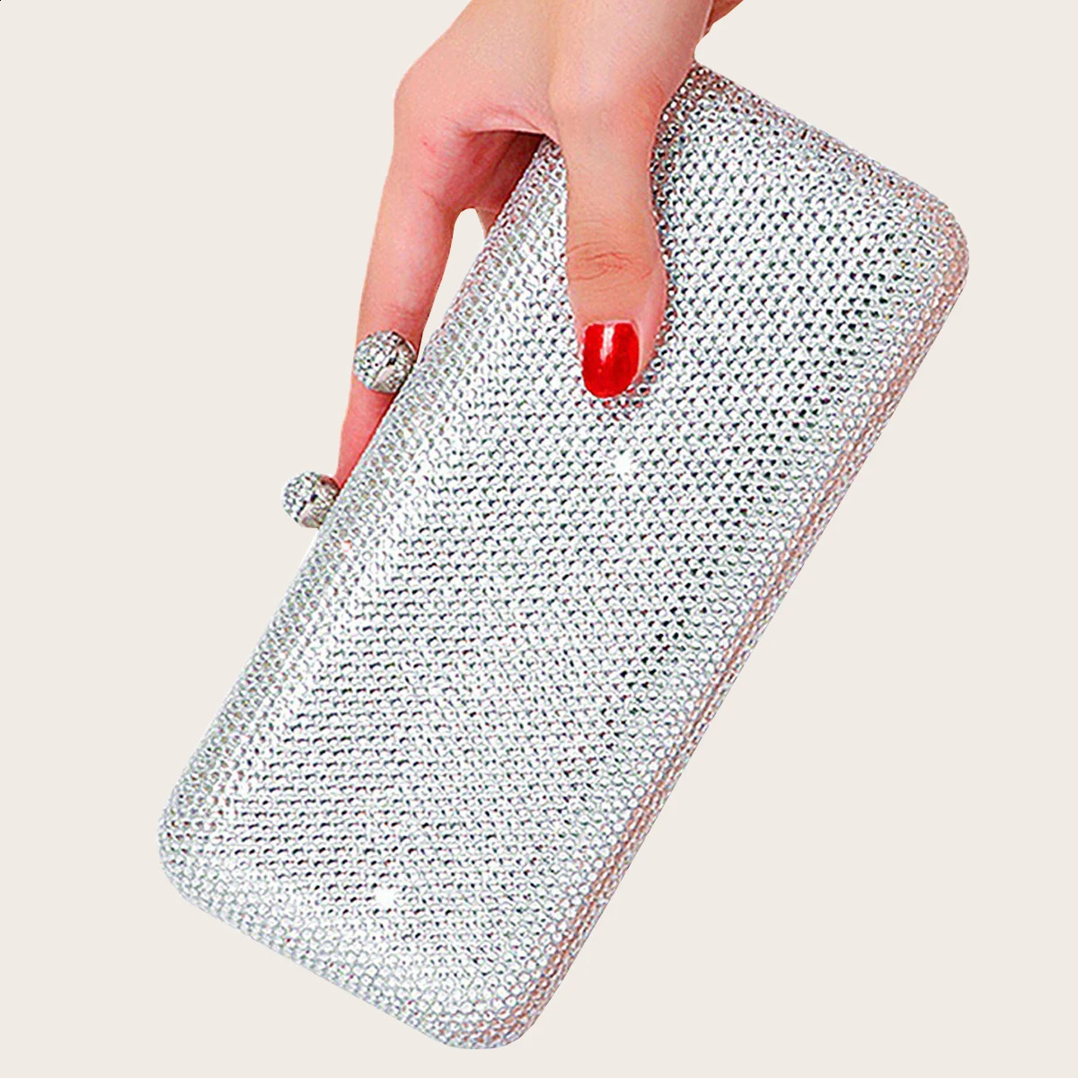 Rhinestone Bag Shining Evening Wedding Clutch Long Purse for Women Fashion Party Shoulder 250218