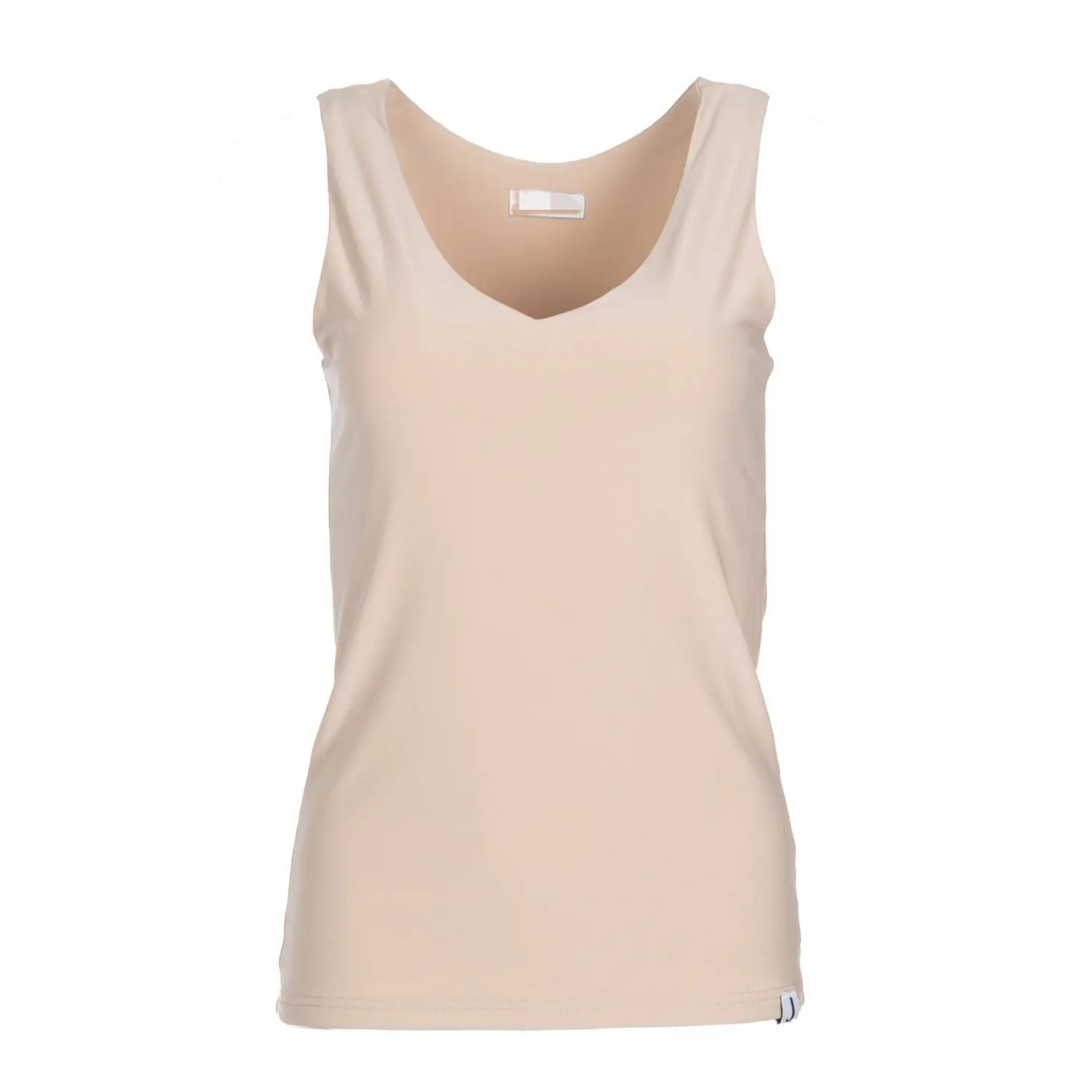 Factory Manufacture Casual Stretchy V-neck Beige Tank Top
