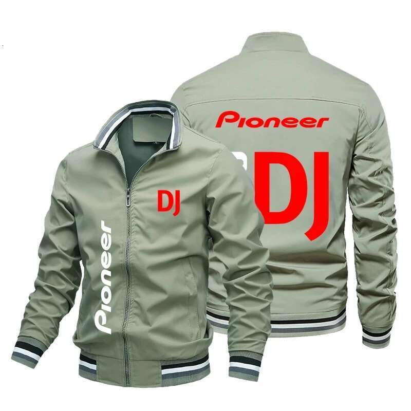 Retro Motorcycle Racing Jacket with Logo Printed for Men, Casual Cycling Clothing Windshield, Zipper, Spring & Autumn Style