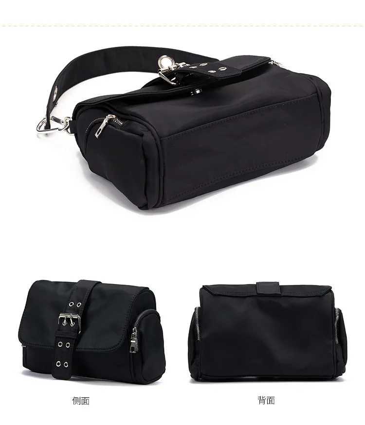 Nylon Women Shoulder Crossbody Bag black Fashion Axillary bags Brand design ladies female handbag small Black womens bag Y250218