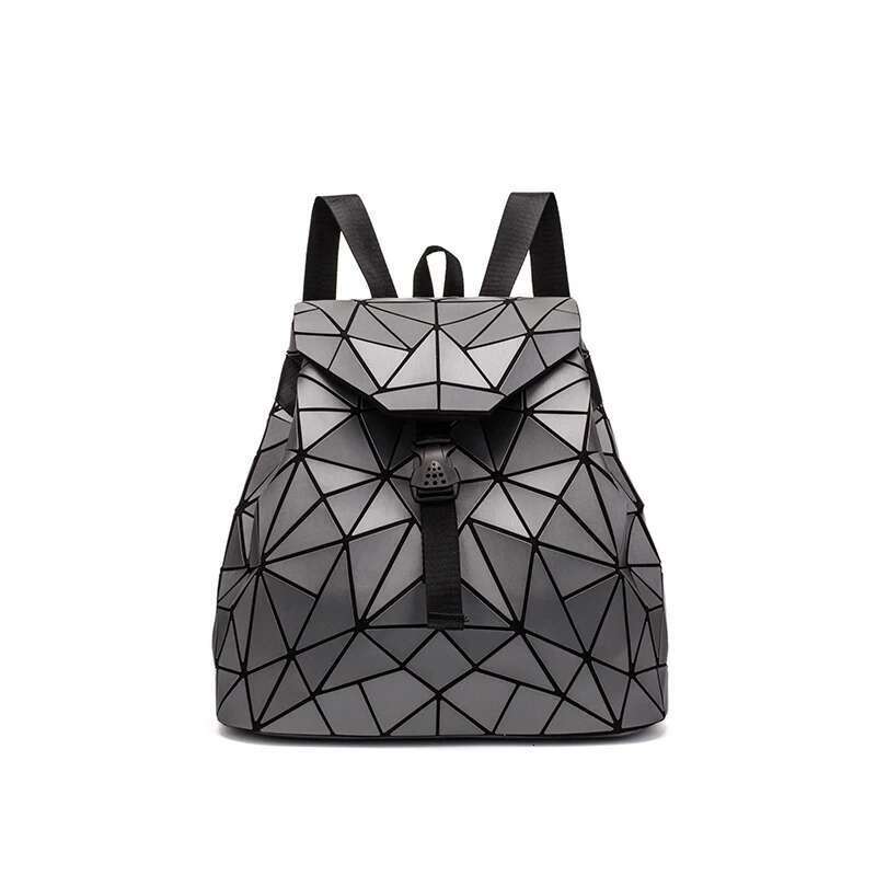 Women matte Geometric bag Female Backpacks For Teenage Girls Bagpack Drawstring Bag Holographic Backpack