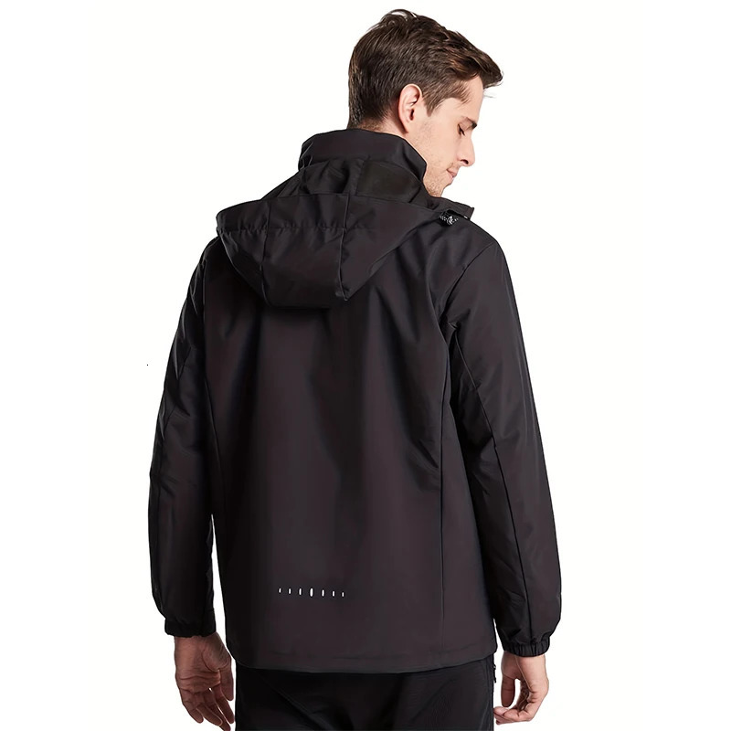 Spring Autumn Men Casual Jacket Outdoor Windproof Waterproof Tactical Coat Detachable Hat Jackets Male M5XL 250218