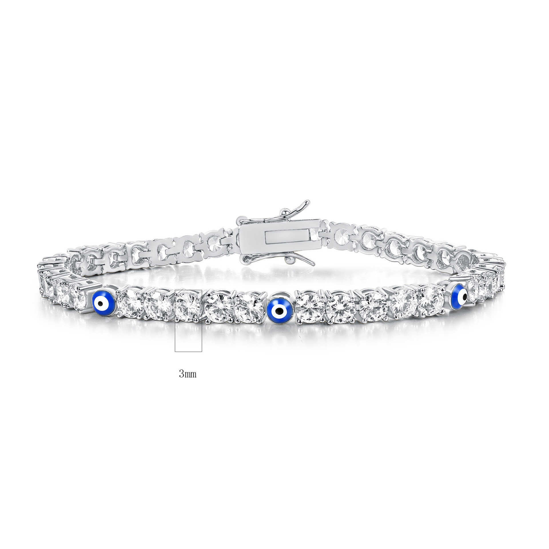 Charm Bracelets Devils Eye Bracelet 3mm 4mm Zircon Droplet Tennis Bracelet Accessories H25220