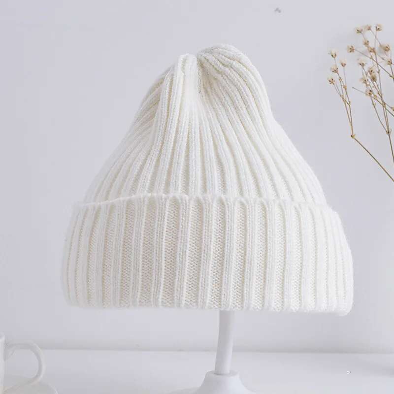 Ddmyshoesvip 6Months To 5Years Baby Kids Winter Warm Ribbed Knitted Beanie Hat New Sweet Solid Candy Color Toddlers Windproof Cap