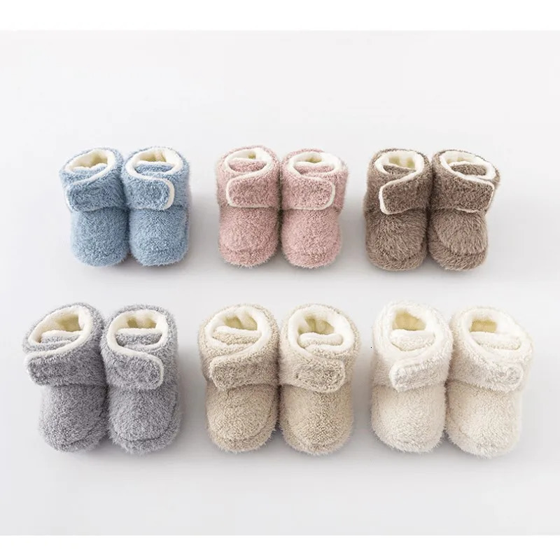 born Baby Boy Girl Winter Fluffy Training Shoes Fleece Inside Infant Toddler Boots Sneakers Soft Casual Chaussure Sock 250219