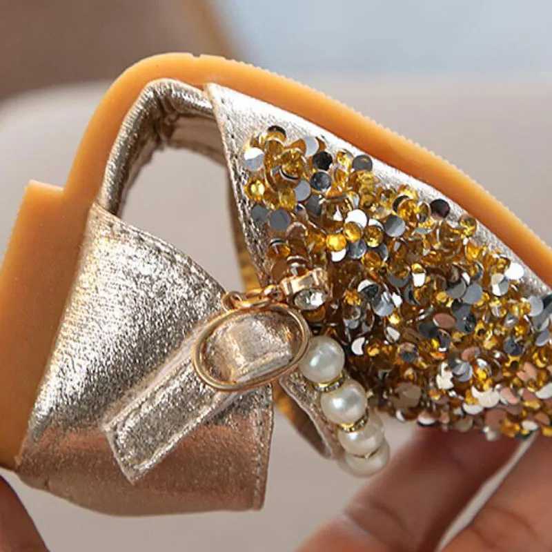Princess Girl Party Shoes Student Apartment Childrens Shoes Pearl sequin Sandals Childrens Performance Shoes CSH1218 X250220