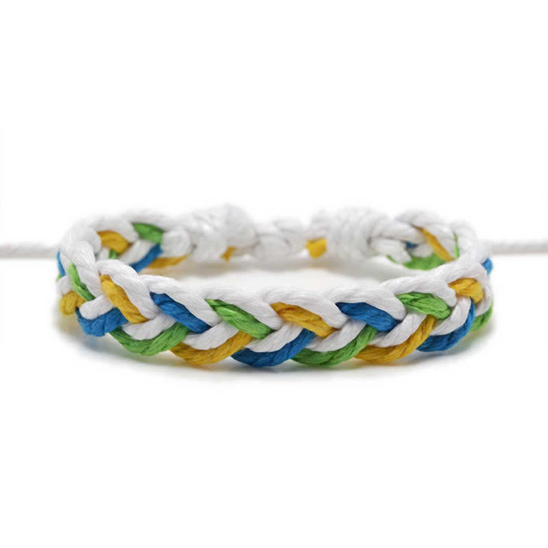 Charm Bracelets Dopamine cotton rope wax thread hand woven bracelet live broadcast colorful bracelet hand rope H25220