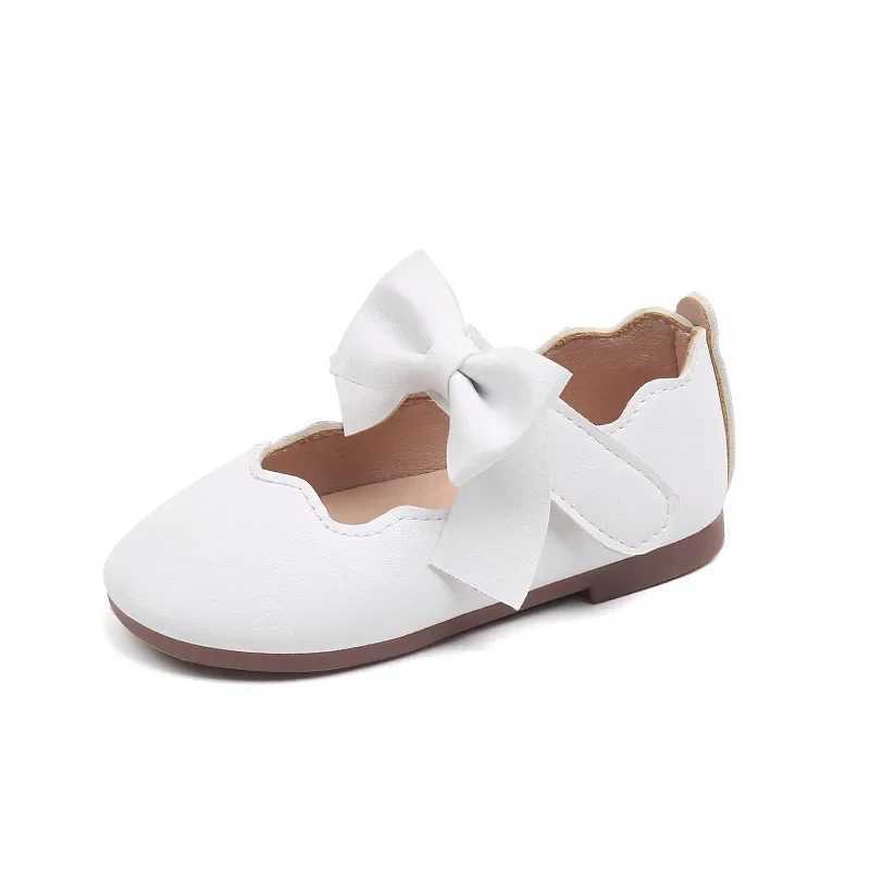 Girls Mary Jane Shoes Children Solid Color Bow Round-toe Bow 2024 New Kids Fashion Soft Moccasin Shoes Baby First Walker Shoes X250220