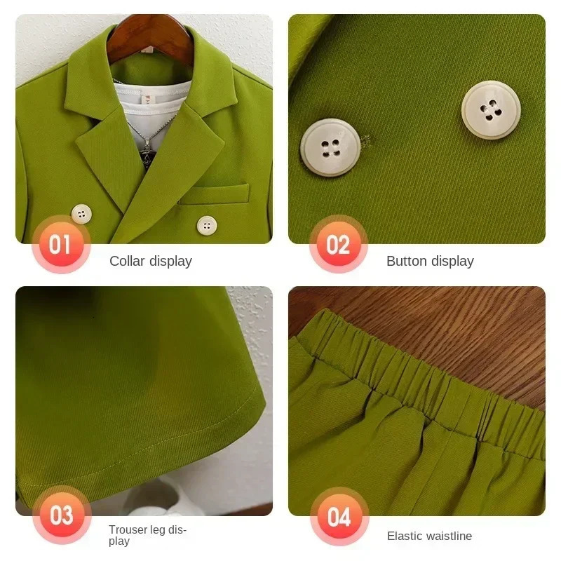 Suit for Boys Fall Casual Children School Uniform Outfits Handsome Kids Host Performance Costume 8 10 Y Boy Birthday Blazers Set 250219