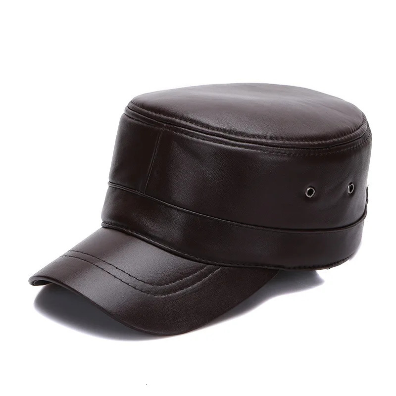 Unisex Sheepskin Leather Caps Casual Natural Sheep Skin Leather Baseball Hats Fashion Fall Winter Leather Hat 250214