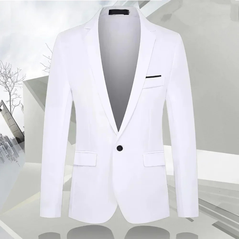 Autumn Fashion Slim Fit Mens Suit Long Sleeve Solid Color Lapel Outwear Anti-wrinkle Casual Business Suit Versatile Male Suit 250220