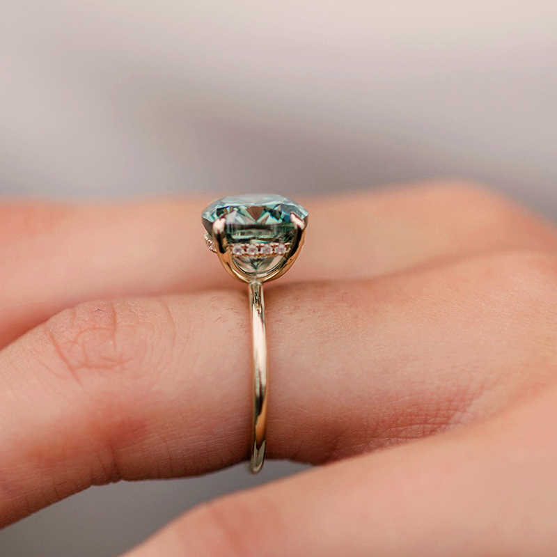 Luster Jewellery Cushion Cut 10/14/18k Pure Gold Wholesale Custom Jewelry Moissanite Ring Stone High Quality for Wedding Band