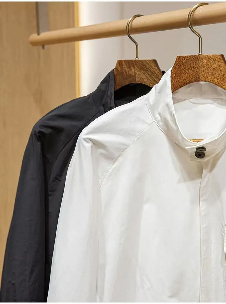 Spring thin mens simple casual stand up collar jacket 250218