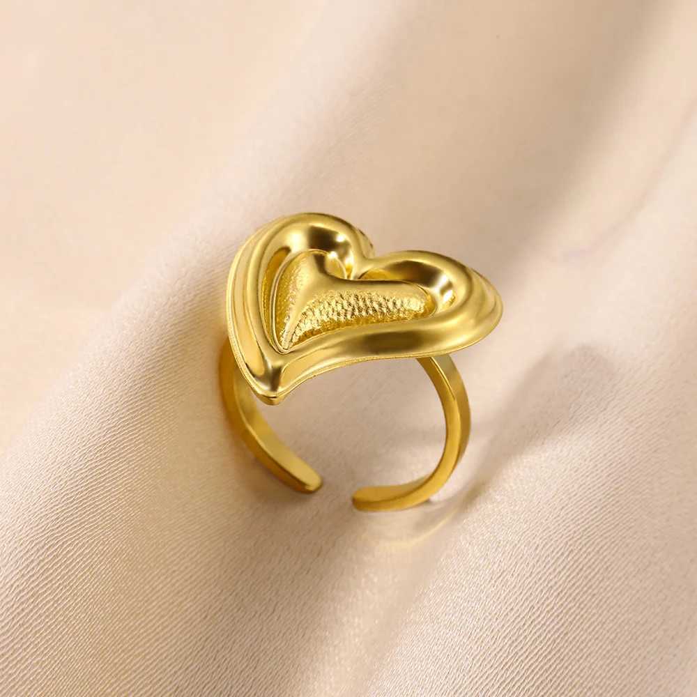 Delicate Opening Rings For Wen Fashion Gold Color Stainless Steel Bague Jewelry Femme Bijoux Wedding Gift Rings X250220