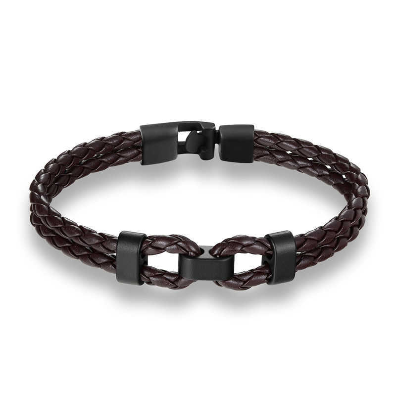 Charm Bracelets Popular woven leather rope bracelet simple leather bracelet H25220
