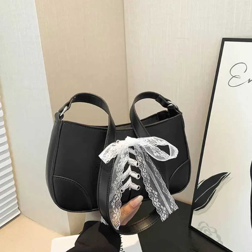 High Quality Bag Y2K Bow Shoulder Purse Large Capacity Korean Style PU Underarm Bag Waterproof Stylish Texture Handbag Work Y250218
