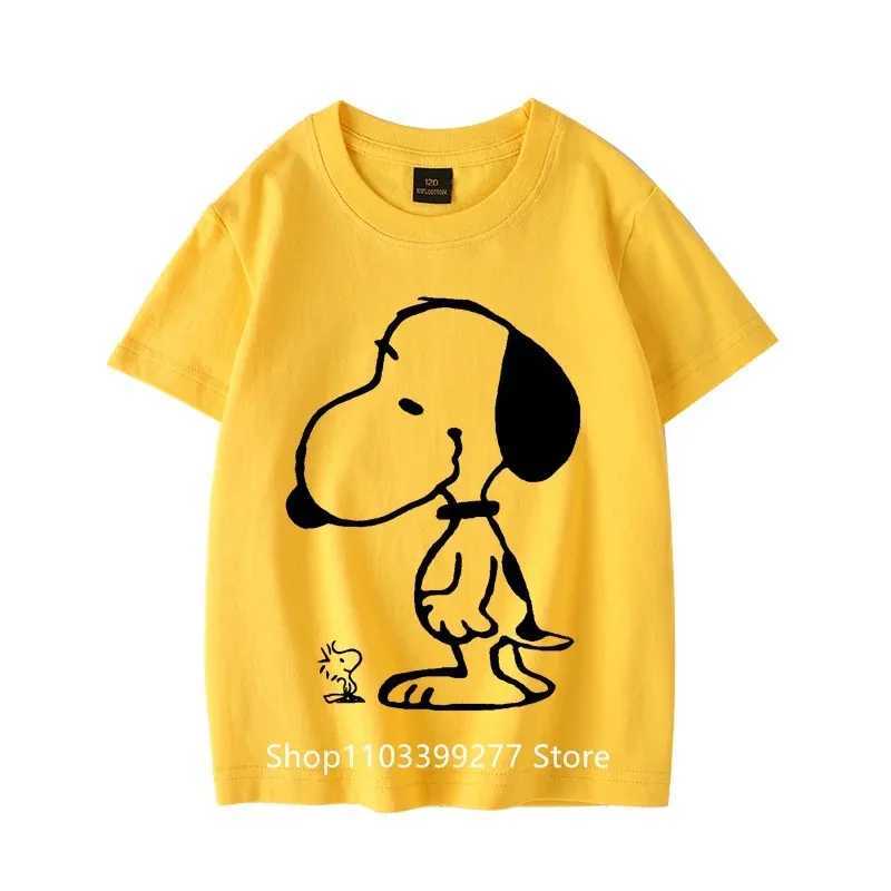 T-shirts New Boys and Girls T-shirt Childlike Summer O-neck T-shirt Cartoon Animation Comfortable Short Breathable Cotton T-shirt H250220