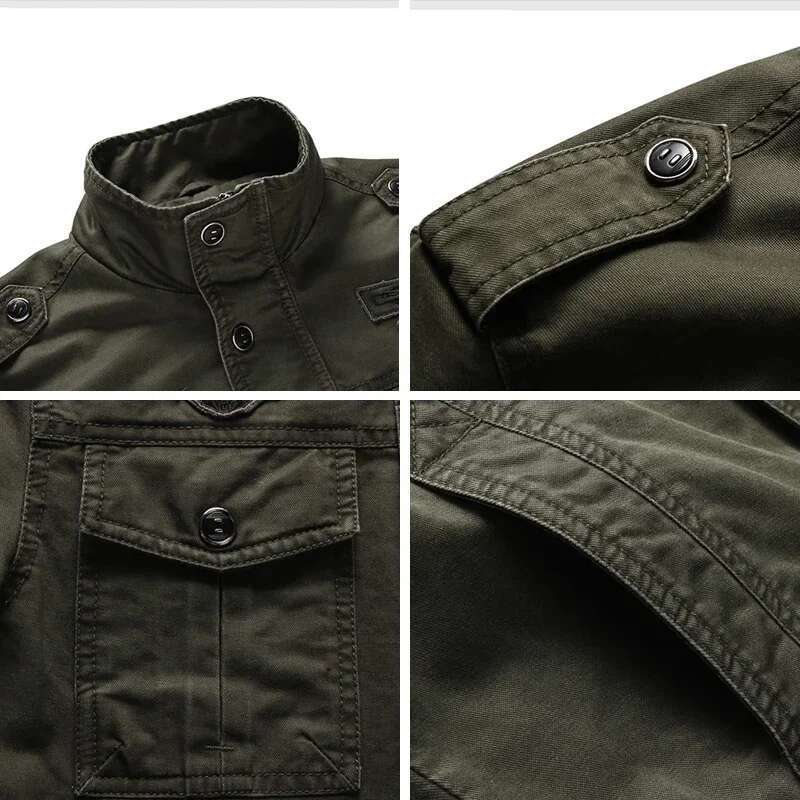 Men's High-neck Flyer Jacket, Casual Windshield, Tool Jackets, Slim, Retro, Outdoor, Spring, Autumn, New, 2024