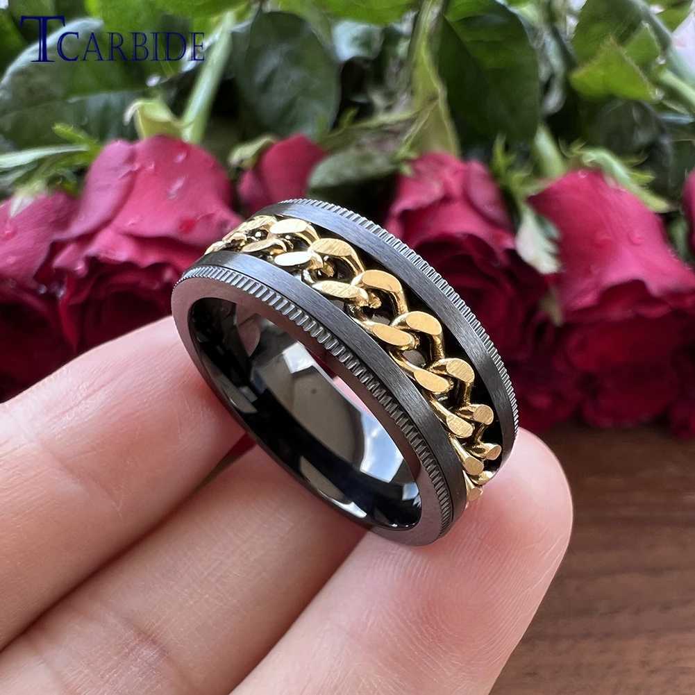 Dropsing 8mm Stainless Steel Chain Ring Stepped Bed Rotated Men Wen Special Gift Jewelry For Festival X250220