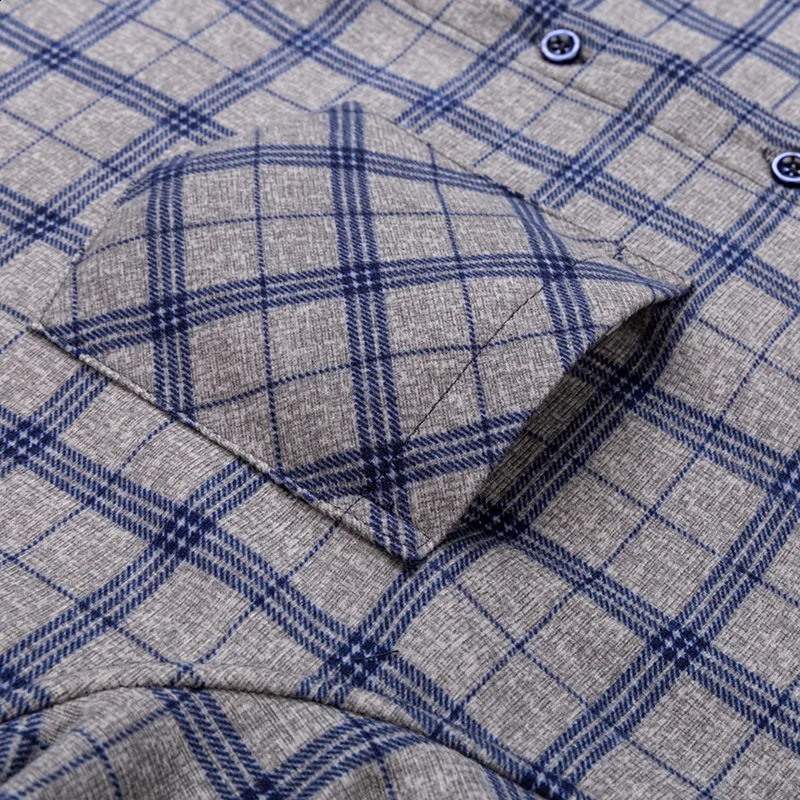 8XL 9XL plus fleece thick mens shirt Long sleeve autumn and winter casual free ironing breathable fashion plaid slim fit 250220
