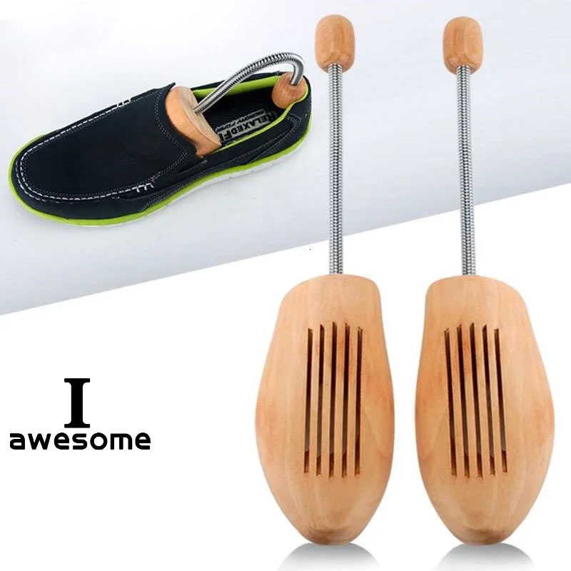 1 Pair Wooden Shoe Tree Unisex Highgrade Spring Shoes Adjustable Support Stretcher Shaped Fixed Without Distortion 250219