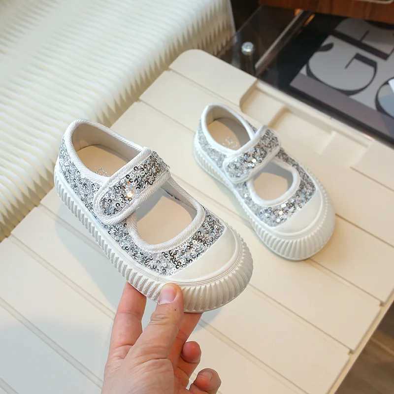 mary janes Autumn Childrens Fashion Glitter Shoes Kids Breathable Casual Sneakers Princess Girls Chic Bling Shoes Child H06125 X250220