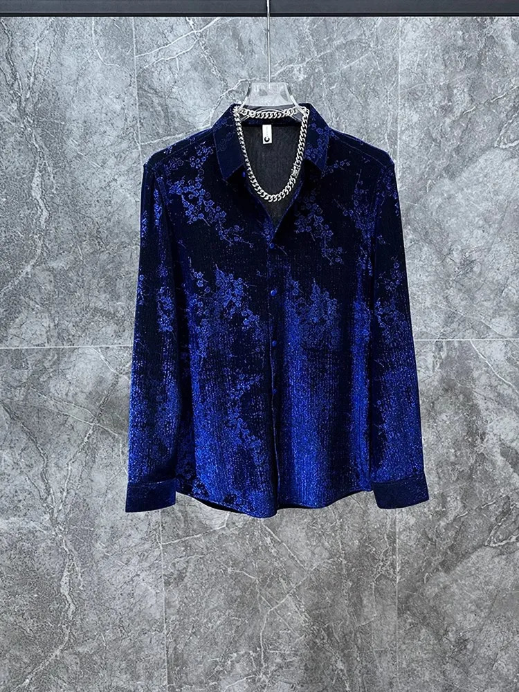 R09242 Fashion Mens Shirts Runway European party style Mens Clothing 250220